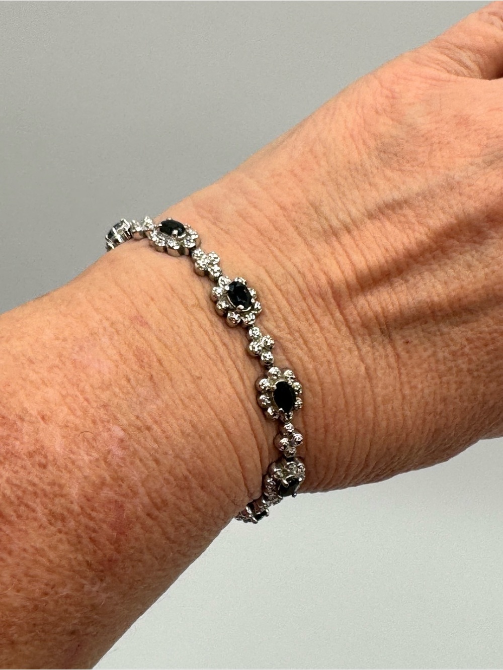 925 Silver Alexandrite or Sapphire Tennis Bracelet 7.5”